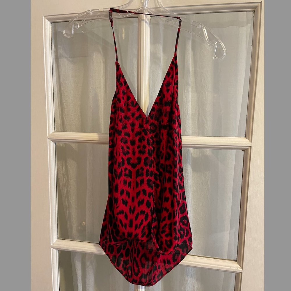Red Patent Leather Halter Top